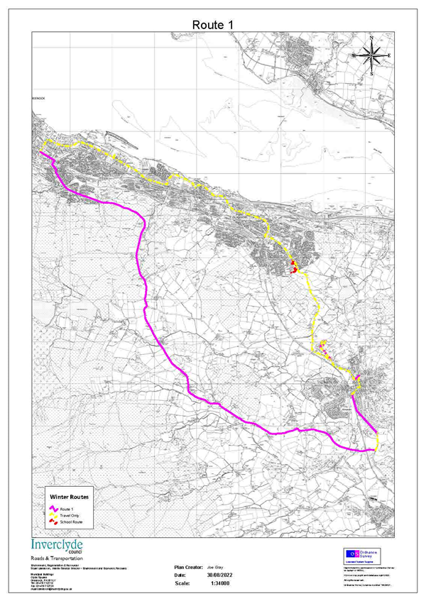 Gritting Route 1 Map